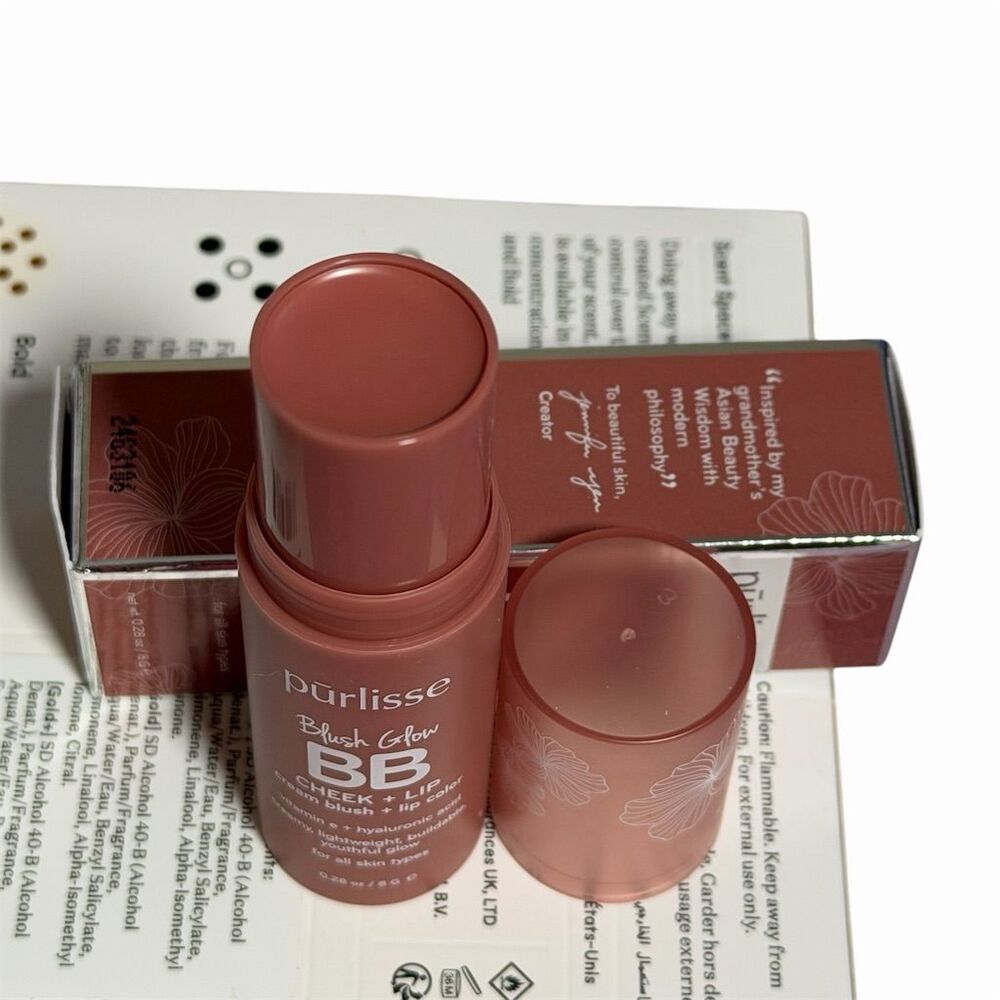 Purlisse Blush Glow BB Cheek + Lip Stick Nude Sugar Dewy Finish